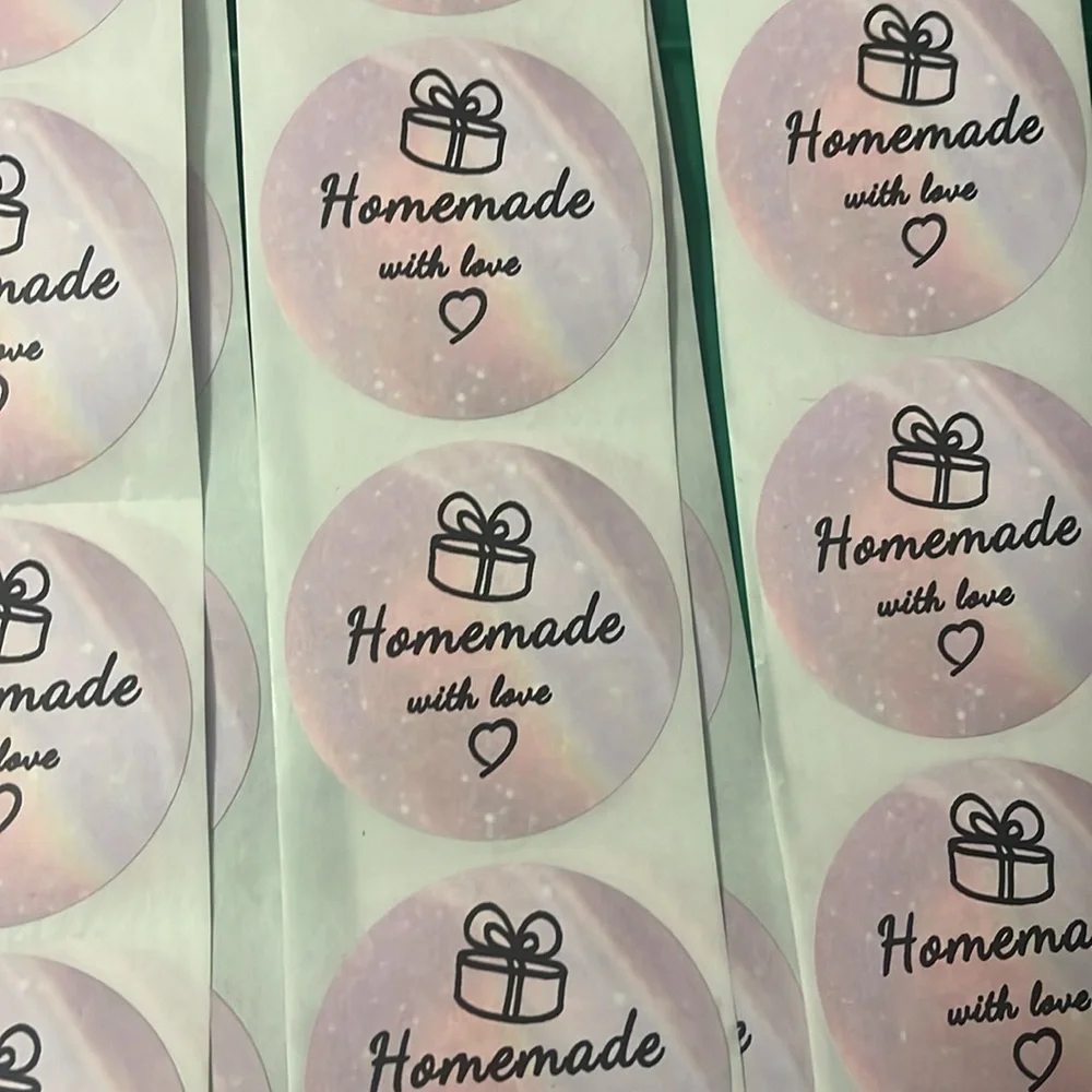 Homemade With Love 2” Stickers Hand Crafted